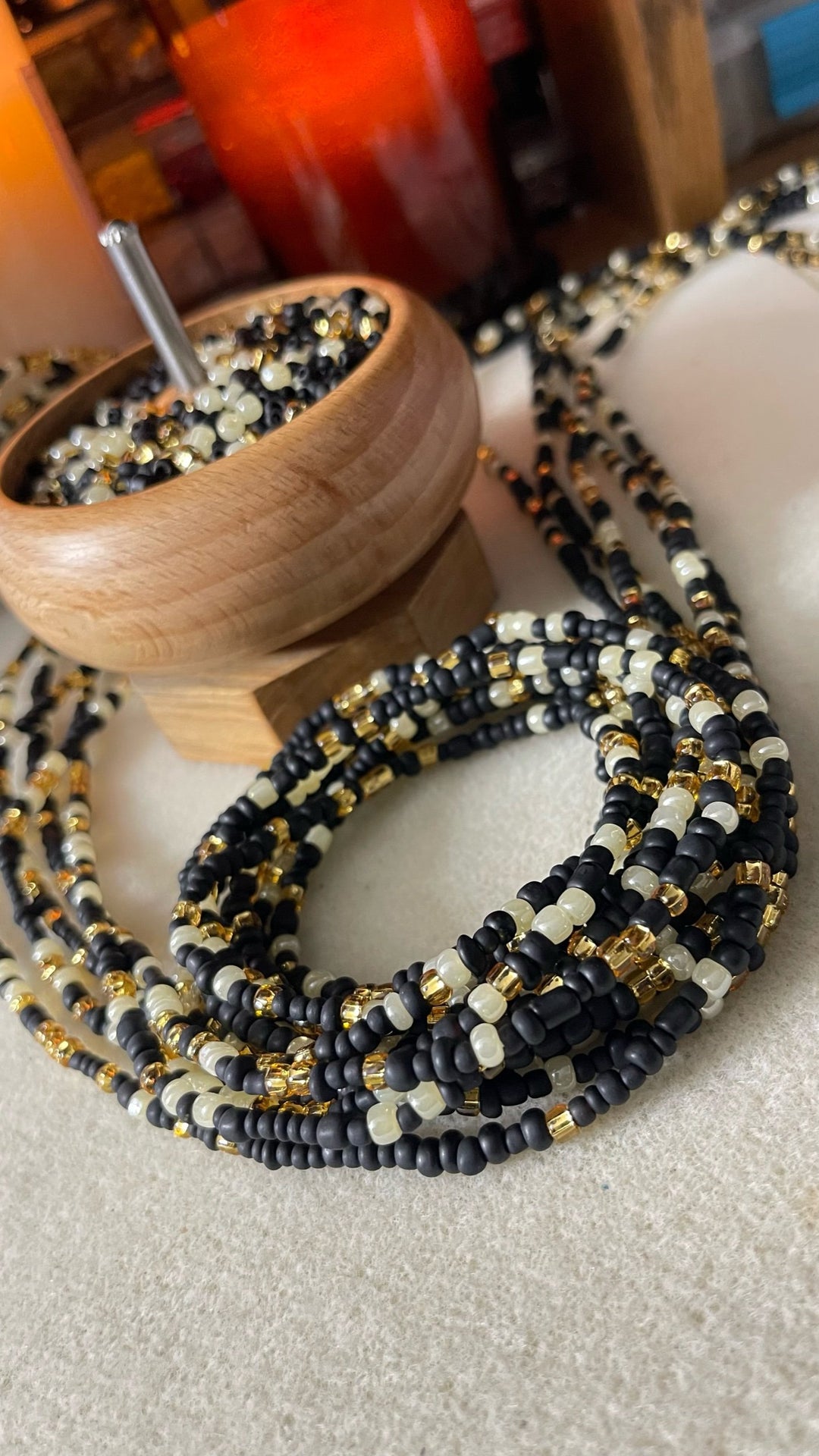 Weight Loss 60 Inch Waist Beads Sierra Blue And Bronze Waist Beads